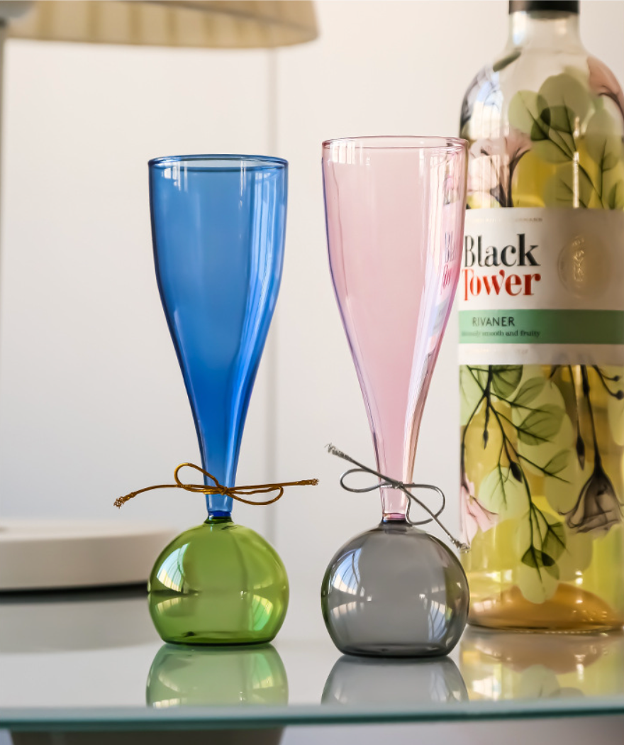 Verre à champagne à bulles